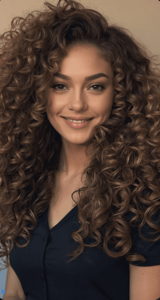 chocolate avellana coloración tendencia cabello rizado 2025